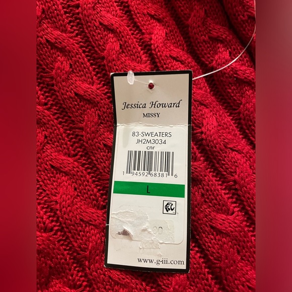 NWT Jessica Howard Red Flowie Sweater Dress Size L - Picture 6 of 8